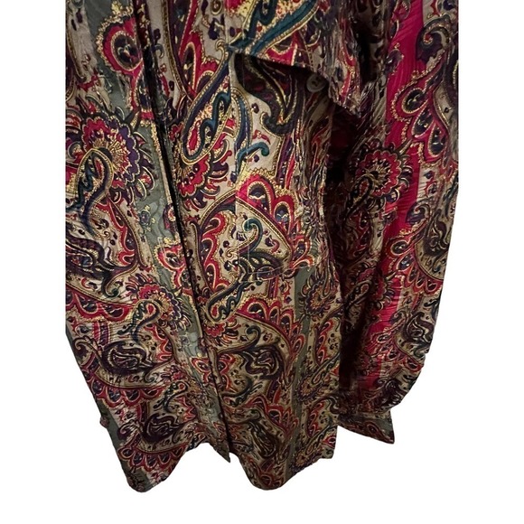 Vintage Gallant 100% Silk Paisley Multicolor Button Down Blouse 16 - Picture 5 of 7